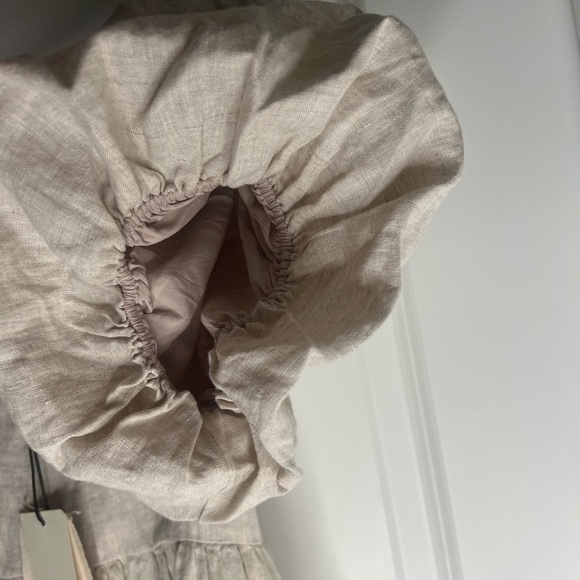 A.REN Candace 100% Linen Off White Maxi Dress - Picture 8 of 14